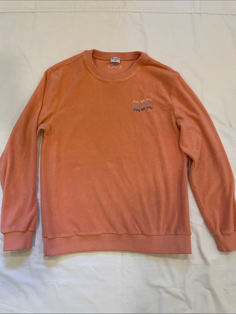 Eubi Mens Crewneck Sweatshirt in Coral Orange